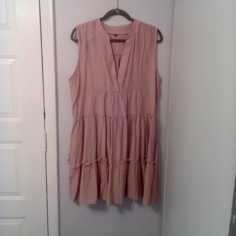 Pink Tiered Ruffled Mini Sundress